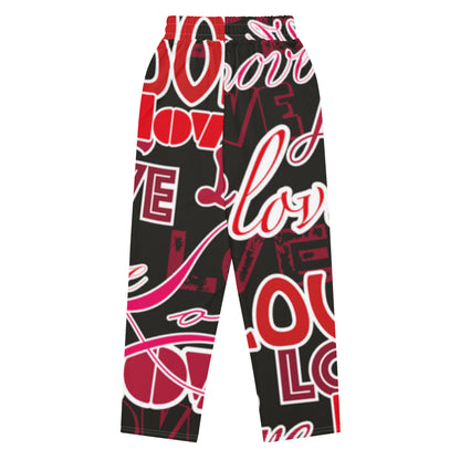 Pantalon de sport large all over unisexe - love