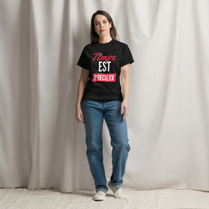 T-shirt classique unisexe le temps est précieux